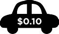 Car with the tax rate of $0.075 displayed